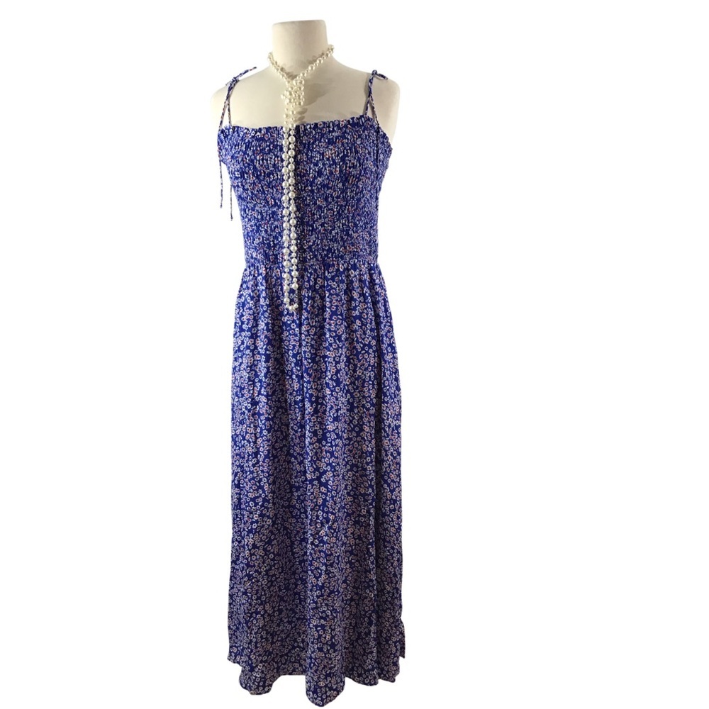 Madewell June blue Ditsy floral print midi dress 10
